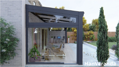 Glazenschuifdeur met spie glas